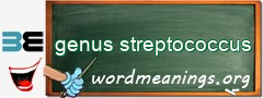 WordMeaning blackboard for genus streptococcus